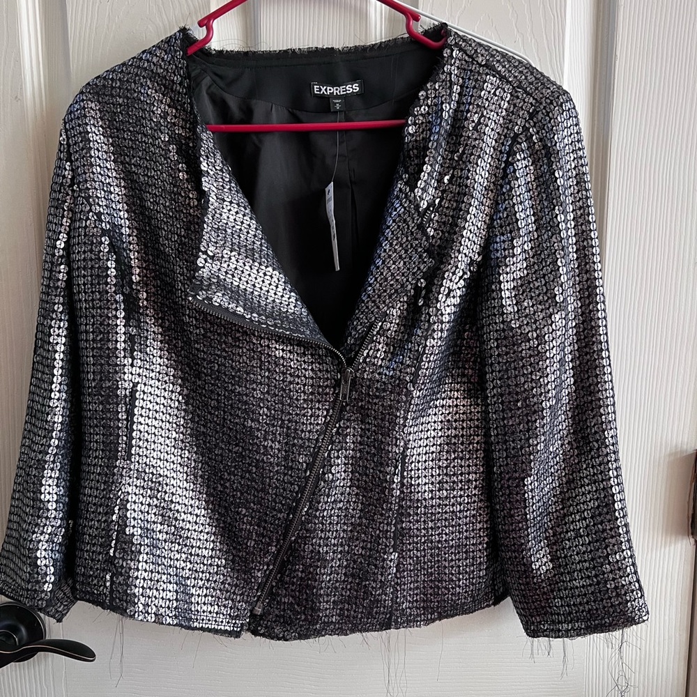 NWOT EXPRESS black sequin women’s blazer size medium